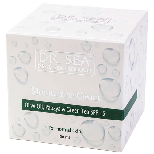 Увлажняющий крем с маслами оливы и папайи и экстрактом зеленого чая SPF 15 "DR. SEA"