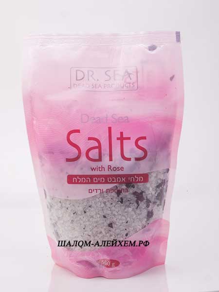 Соль Мертвого моря с Лепестками Роз, пакет 500мл,  "DR. SEA"