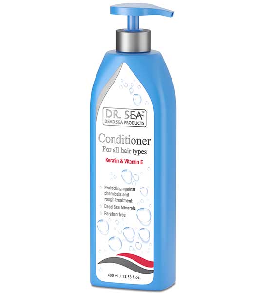 Питательно-восстанавливающий кондиционер для волос с кератином и витамином Е "DR. SEA", 400мл