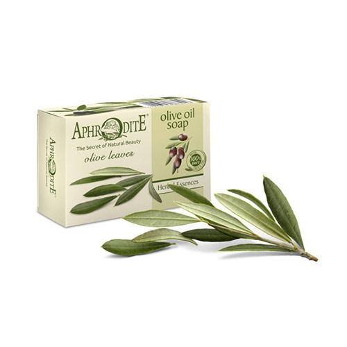 Мыло натуральное оливковое c с листьями Оливы, APHRODITE, 100г